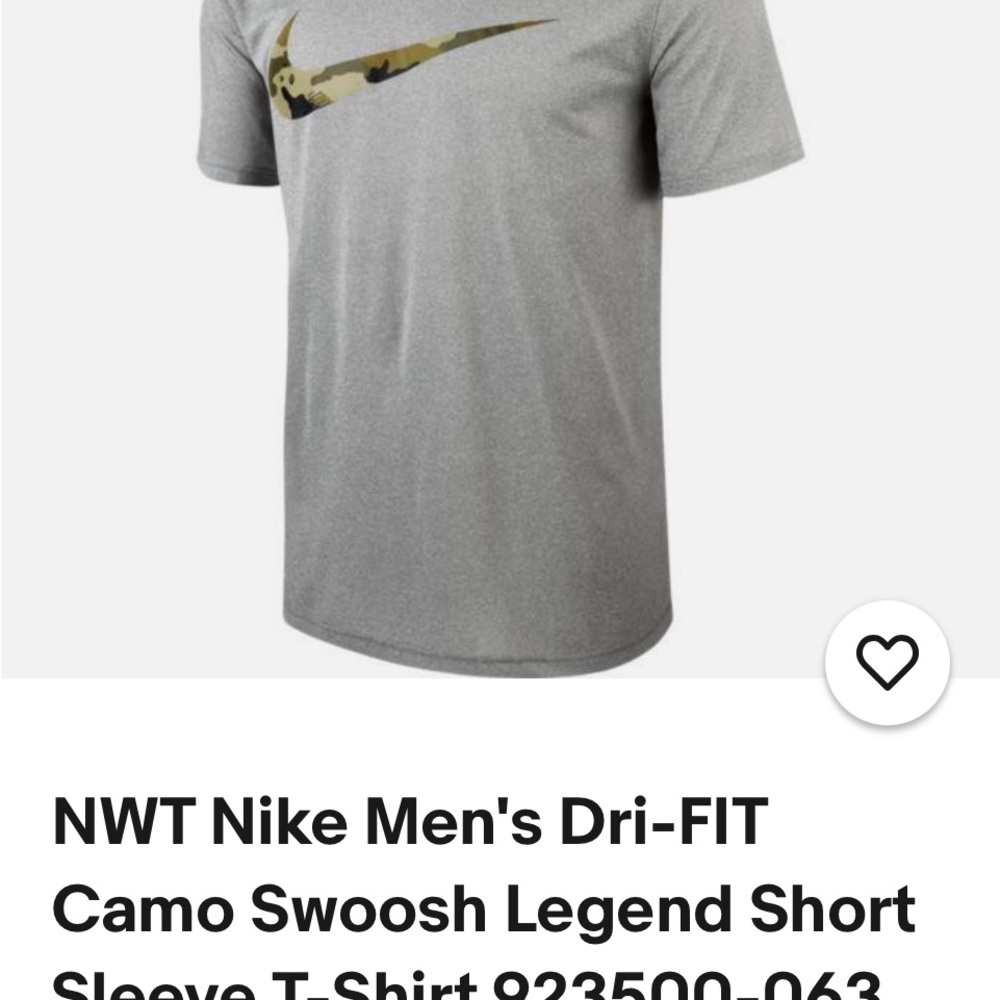Nike Men's Dri-FIT Camo Swoosh Short Sleeve T-Shirt - Gray